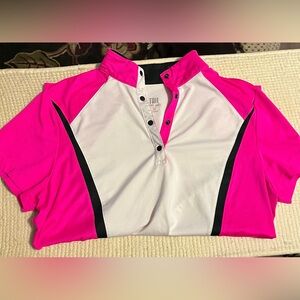 Tail Women's Pink and White Golf Polo Top